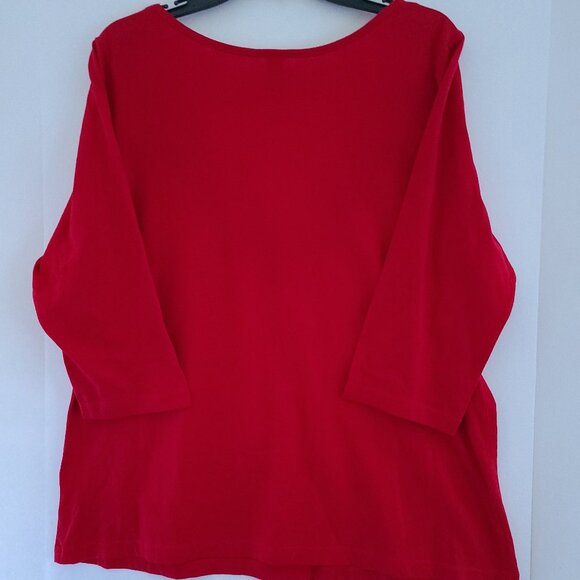 HOLIDAY EDITION?? RED THEME EMBROIDED/ APPLIQUE SNOWMEN /SNOWFLAKES SZ 1X/XG(16) - Picture 7 of 8